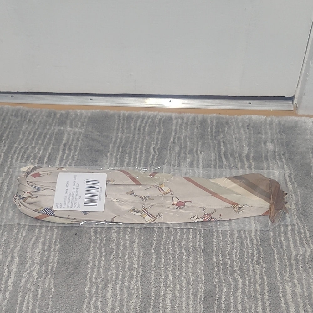 Anthropologie Cream and Brown Hair Scarf